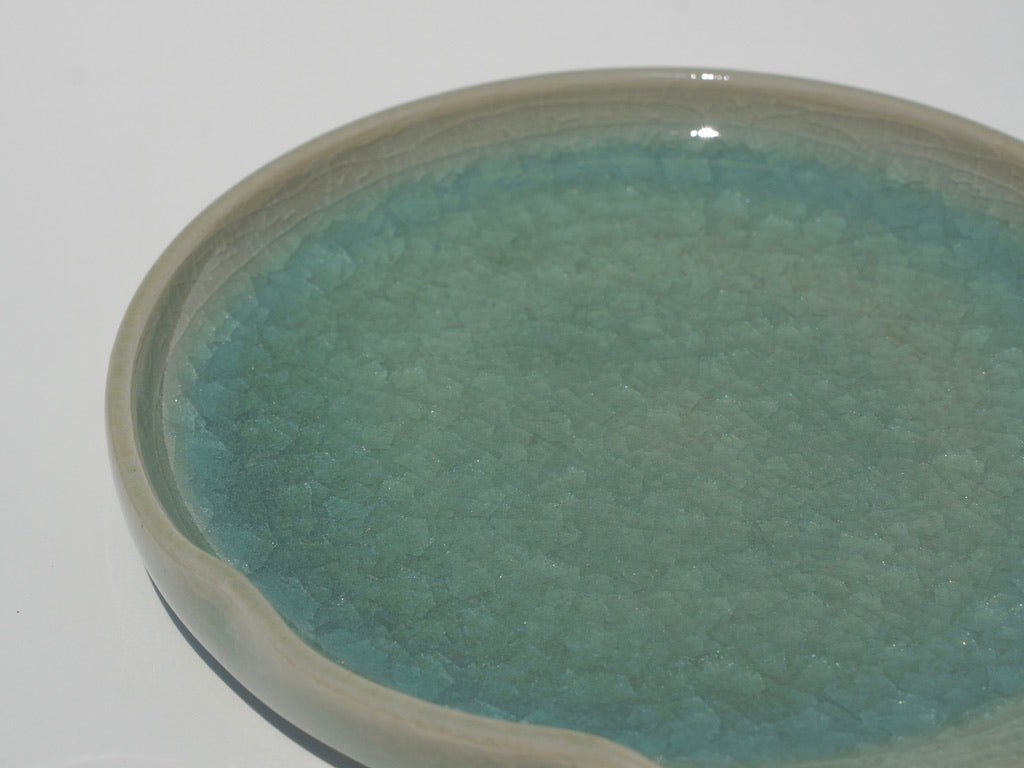 Wavy spoon rest, Celadon