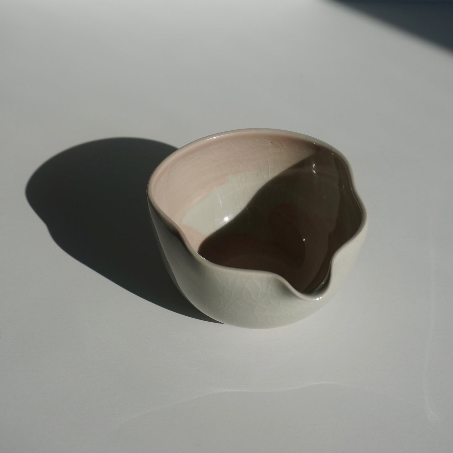 handmade ceramic small spouted bowl by Kongji Pottery