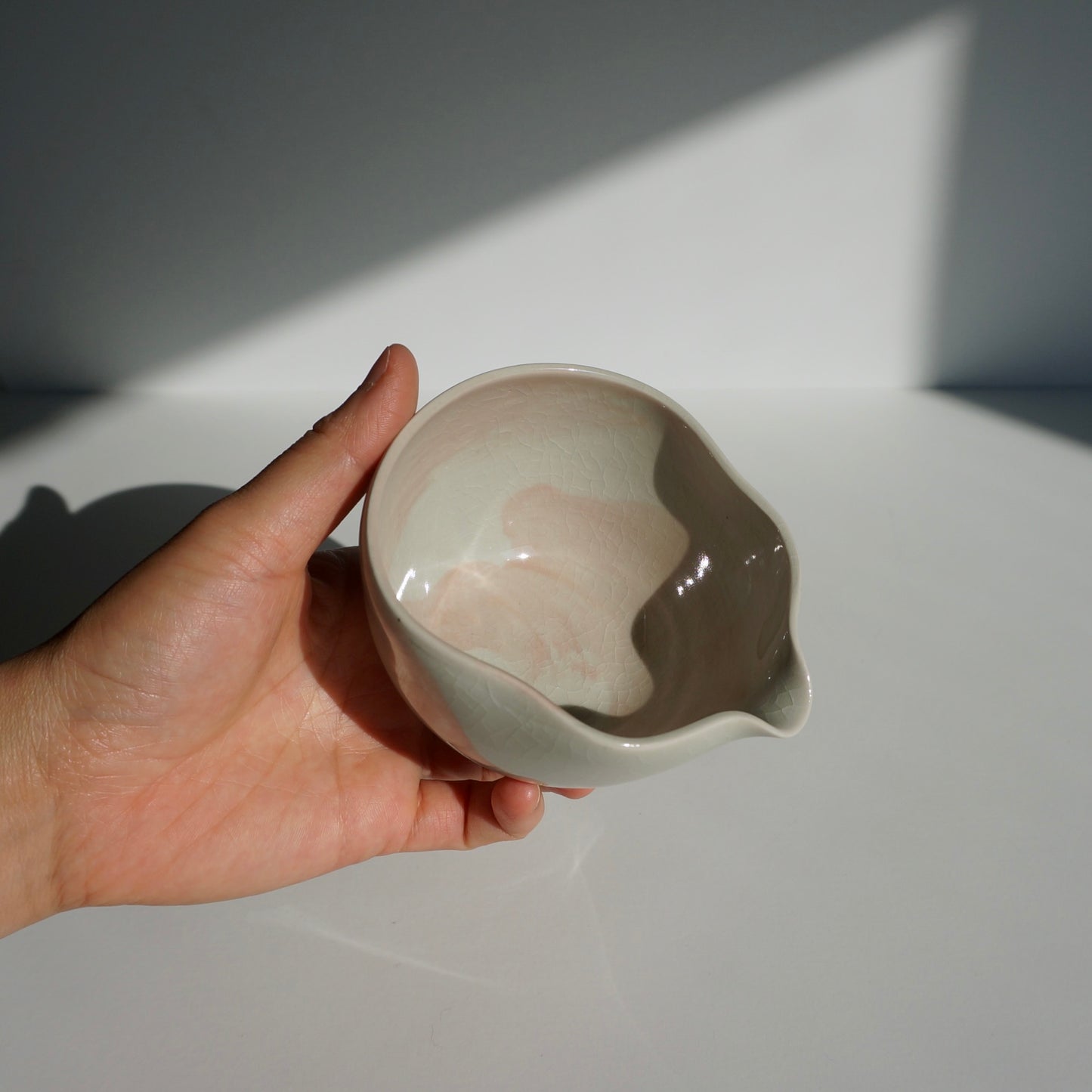 handmade ceramic small spouted bowl by Kongji Pottery