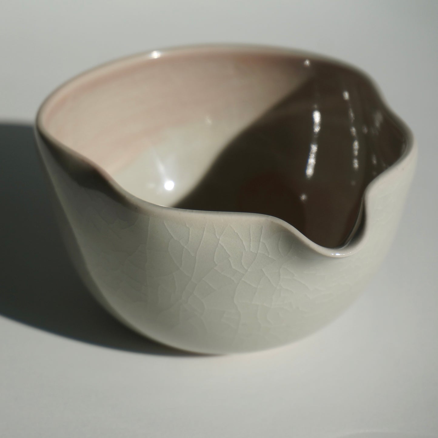 handmade ceramic small spouted bowl by Kongji Pottery