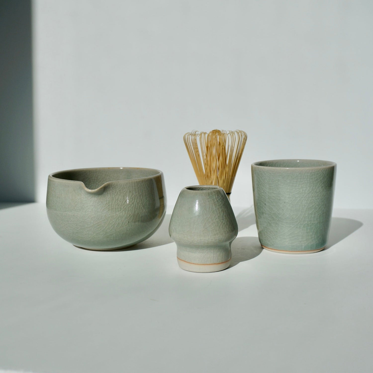 Handmade ceramic tea espresso cups by Kongji Pottery