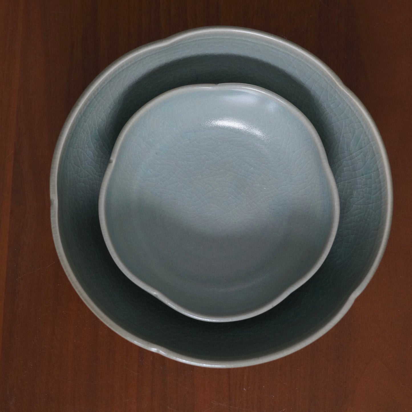 Petal bowl, celadon (MADE TO ORDER)