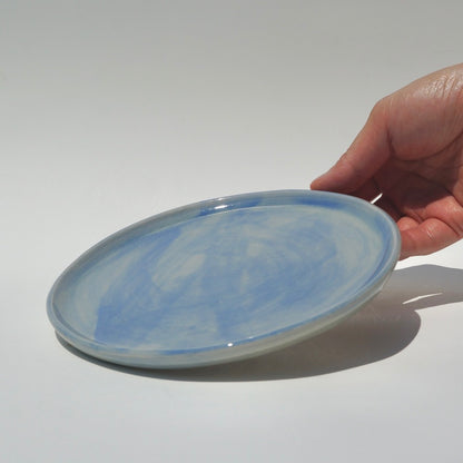 Snack plate, blue cloud