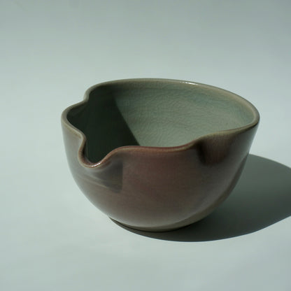 Wavy Matcha Bowl, Celadon blush