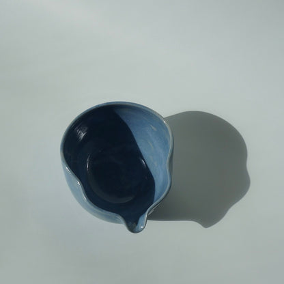 Wavy Matcha Bowl, Blue cloud