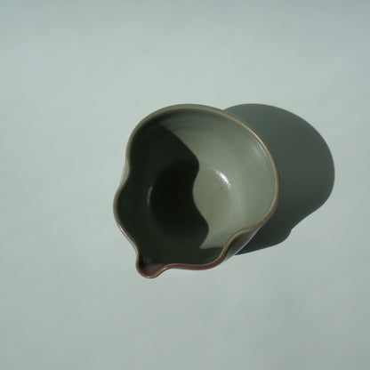Wavy Matcha Bowl, Celadon blush