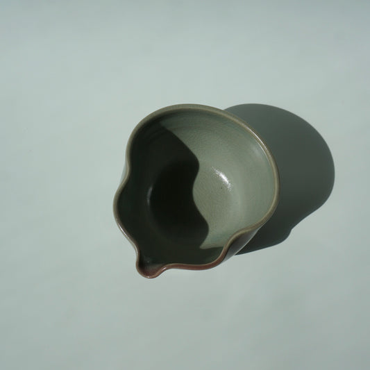 Wavy Matcha Bowl, Celadon blush