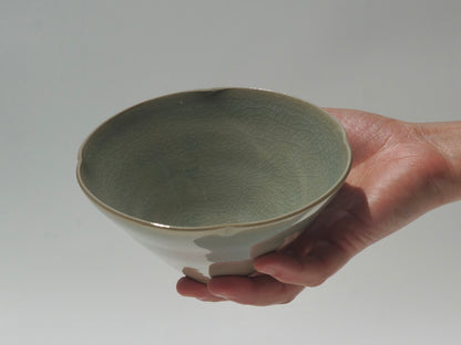 Petal snack bowl, Celadon