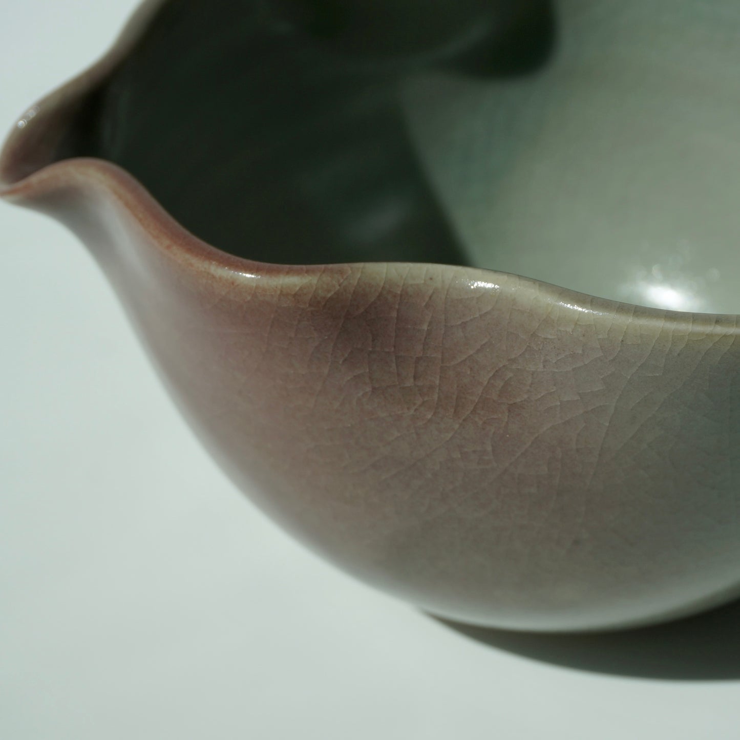 Wavy Matcha Bowl, Celadon blush
