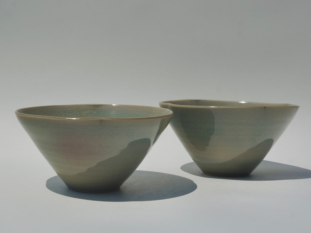 Petal snack bowl, Celadon