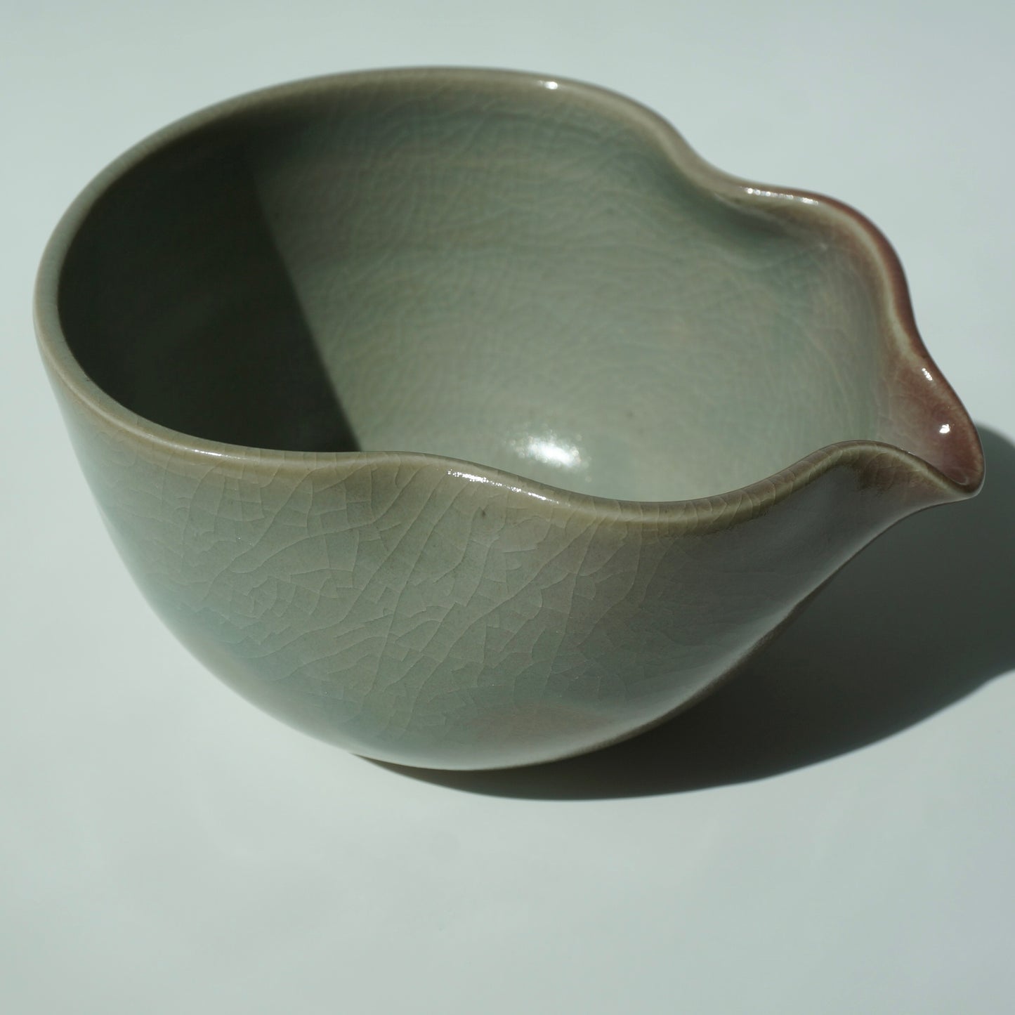 Wavy Matcha Bowl, Celadon blush