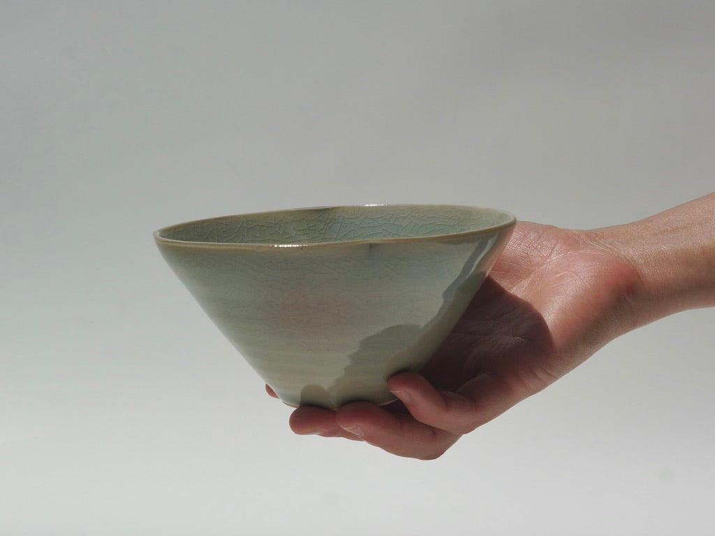 Petal snack bowl, Celadon