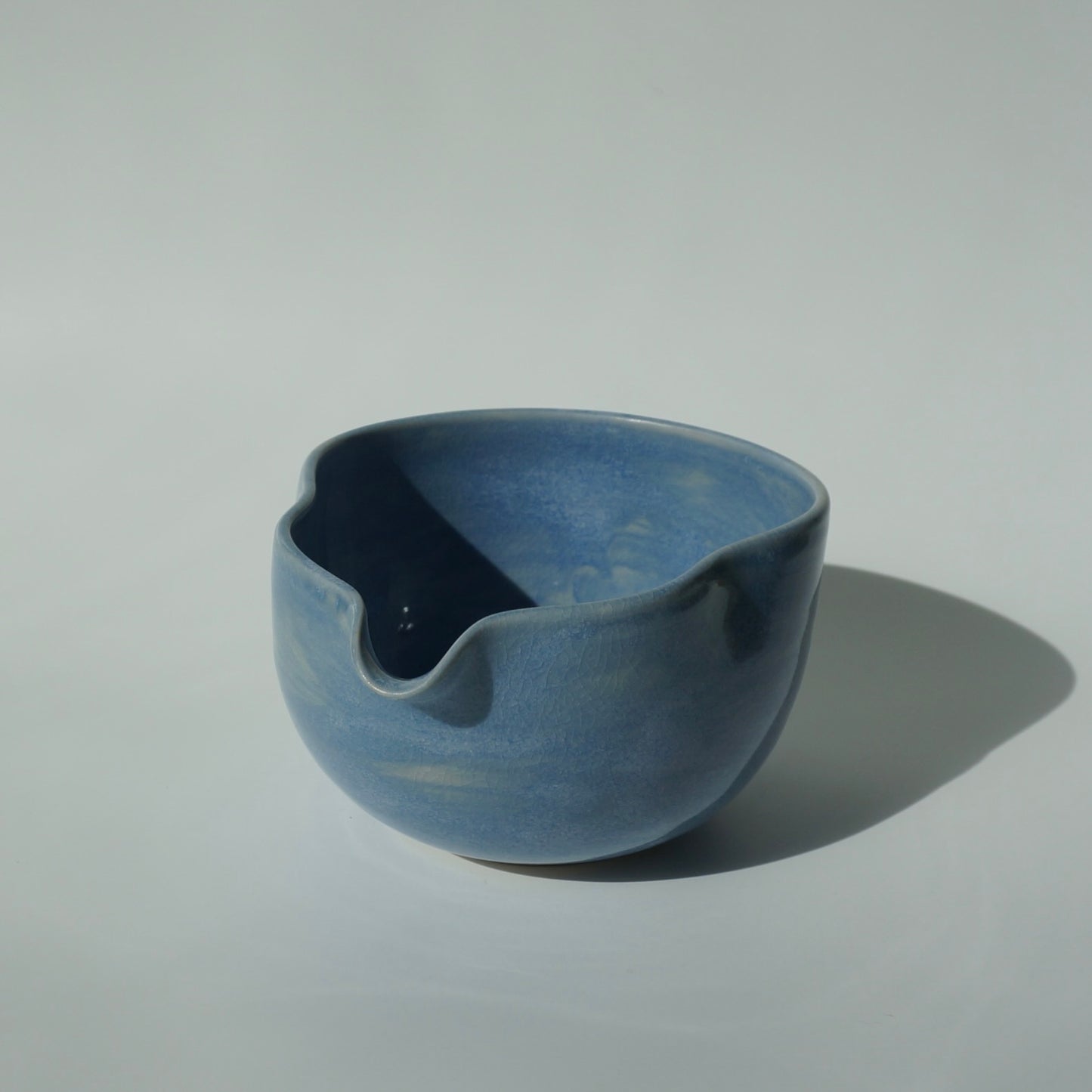 Wavy Matcha Bowl, Blue cloud