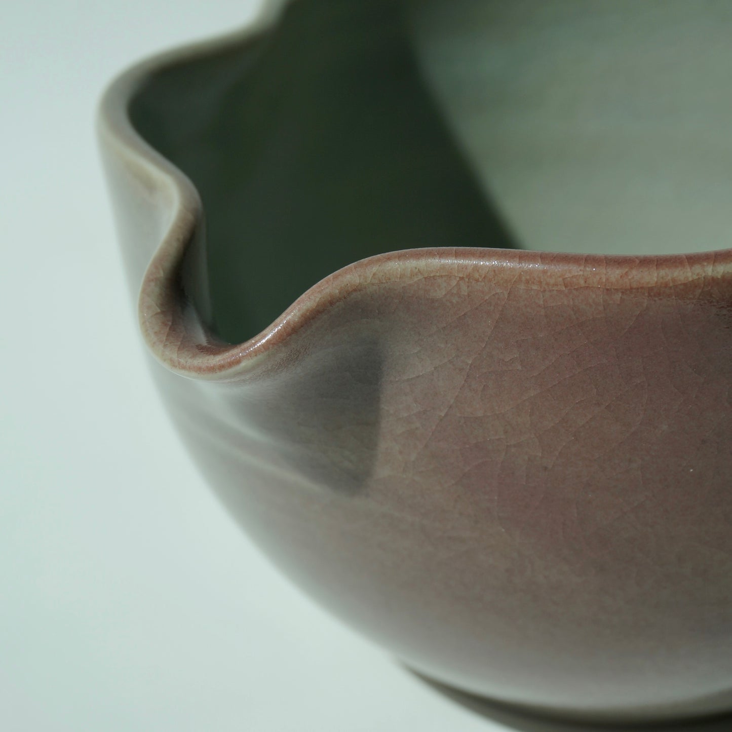Wavy Matcha Bowl, Celadon blush