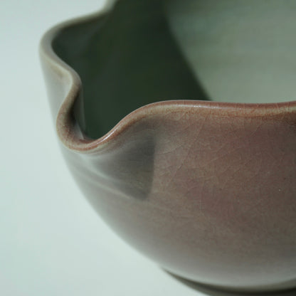 Wavy Matcha Bowl, Celadon blush