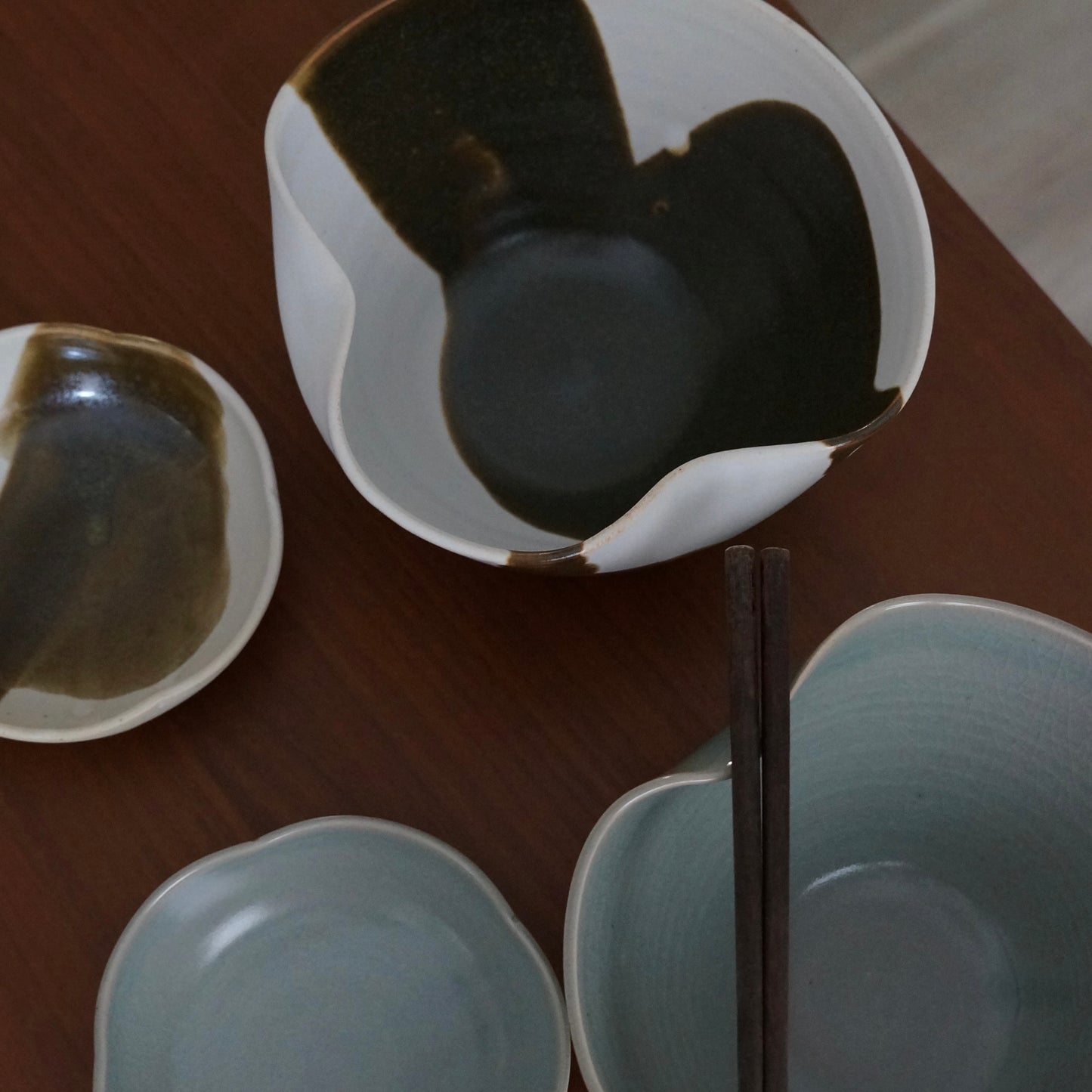 Folded ramen bowl, Amber