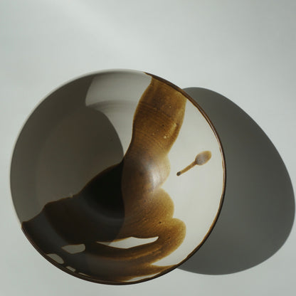 Serving bowl, Satin amber