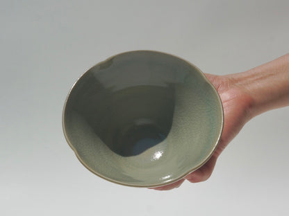 Petal snack bowl, Celadon