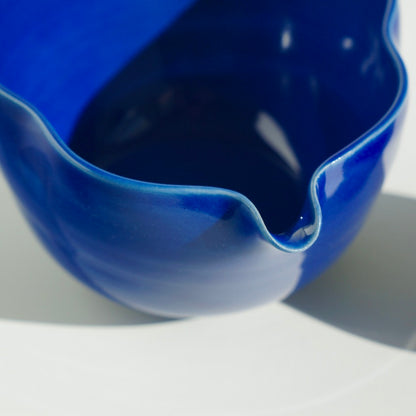 Wavy Matcha Bowl, Cornflower blue