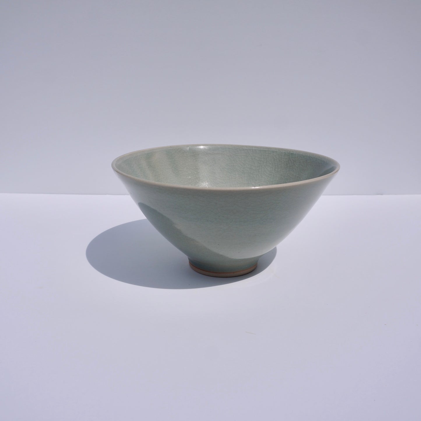 Handmade ceramic large angled bowl by Kongji Pottery