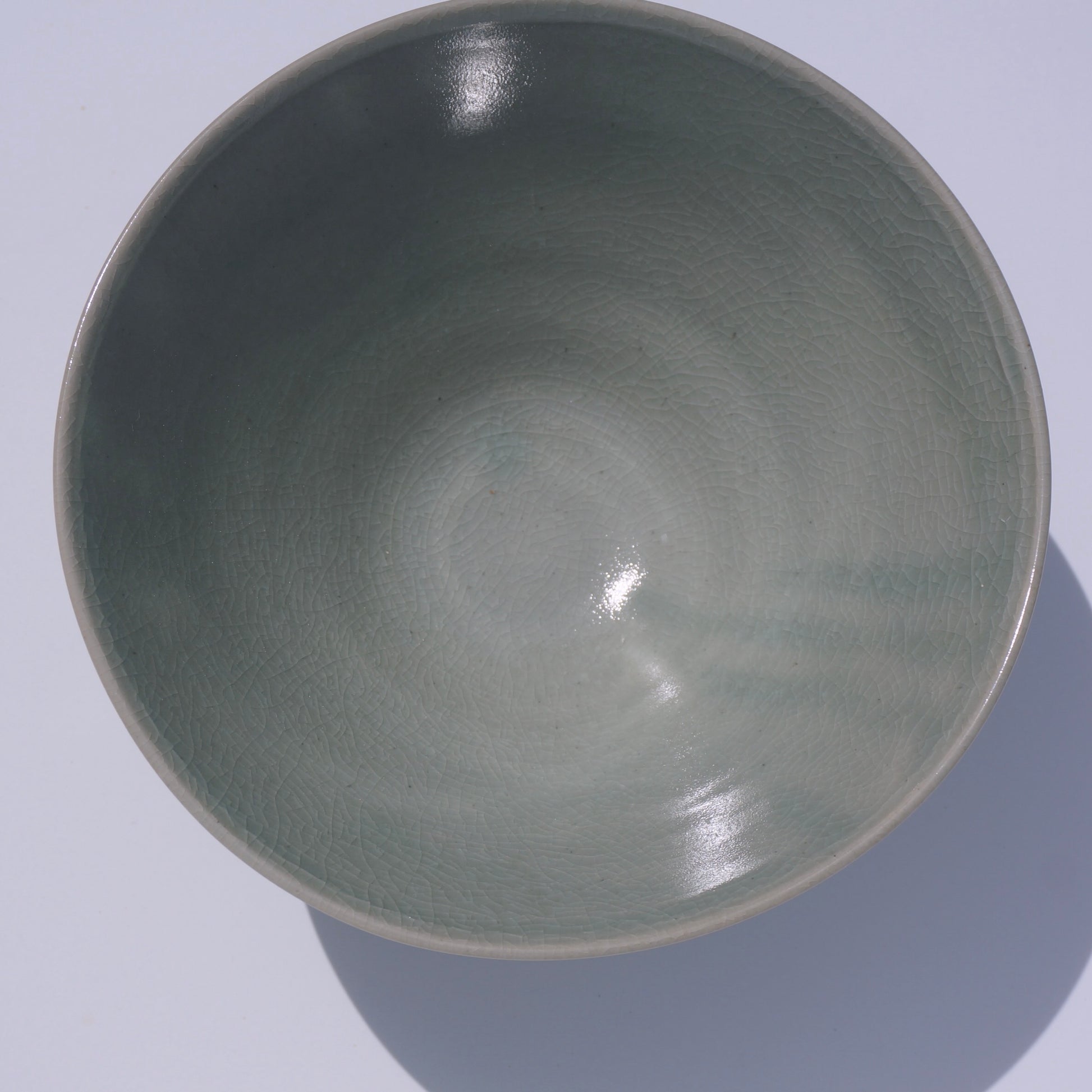 Handmade ceramic large angled bowl by Kongji Pottery