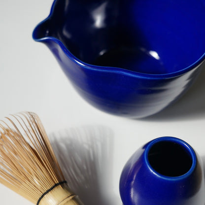 Wavy Matcha Bowl, Cornflower blue