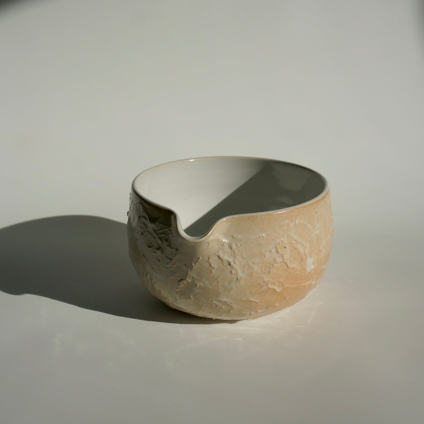 Matcha bowl, Textured white glossy version