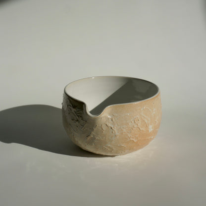 Matcha bowl, Textured white glossy version