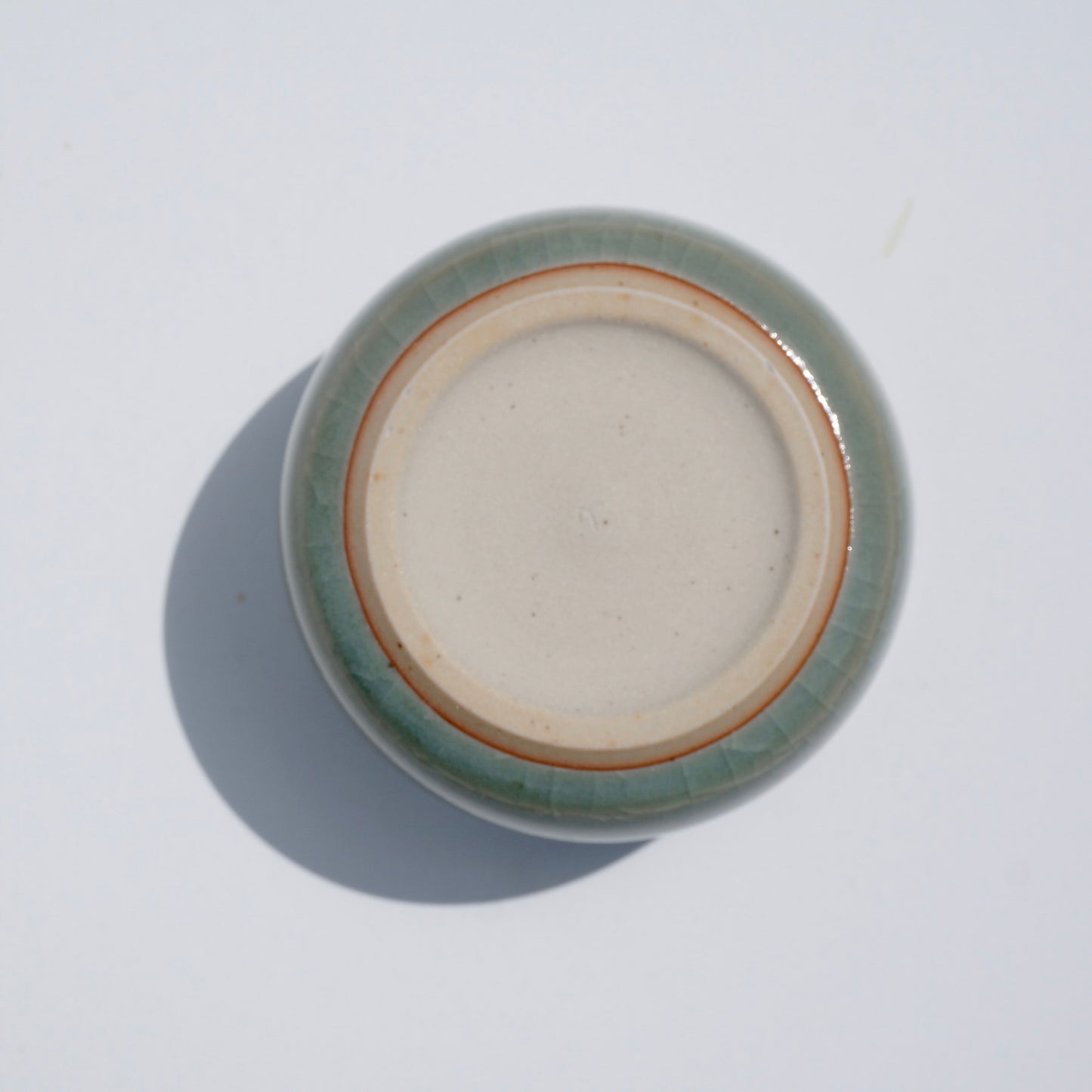 handmade ceramic tea/espresso cup in crackled celadon glaze by Kongji Pottery