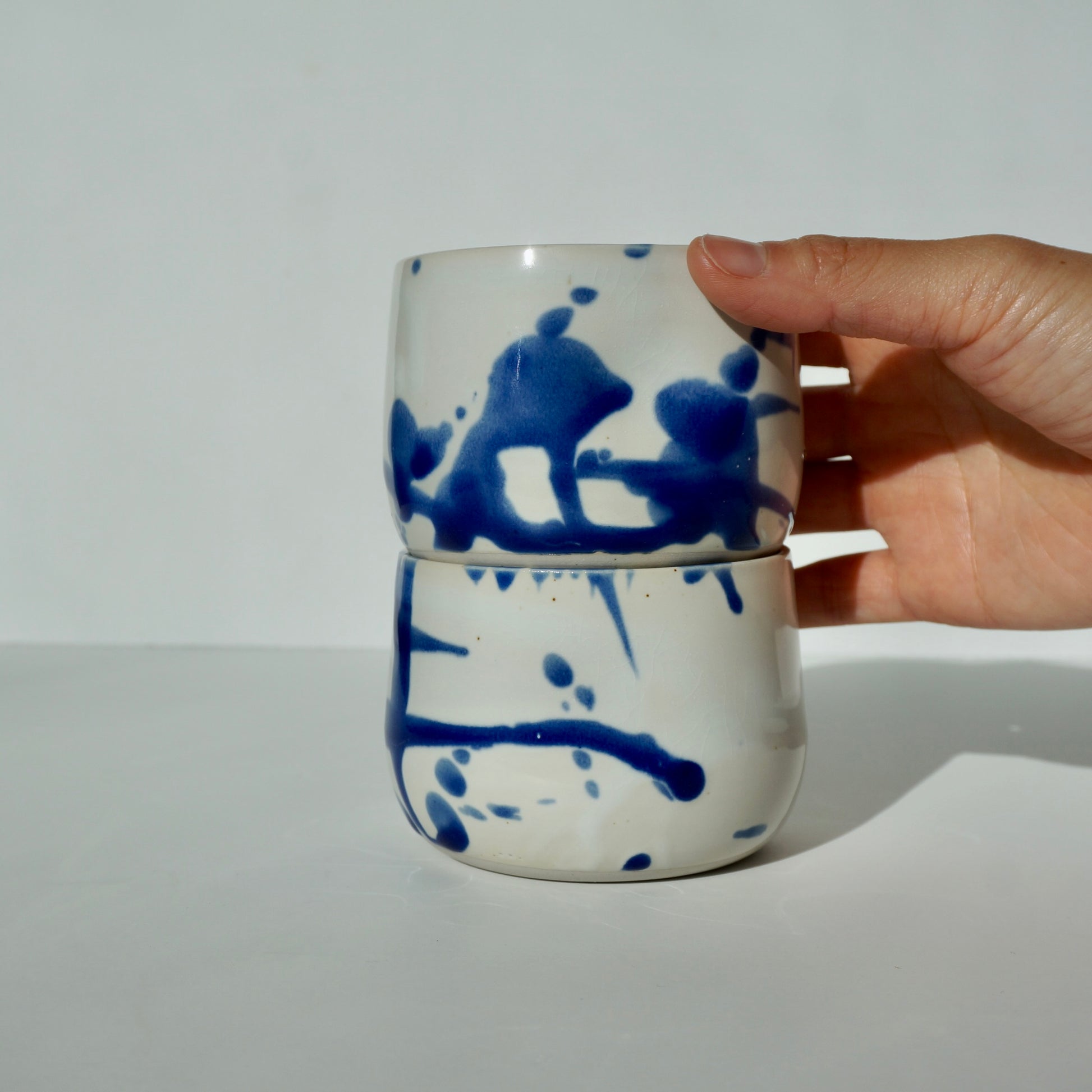 handmade ceramic pinch cups by Kongji Pottery