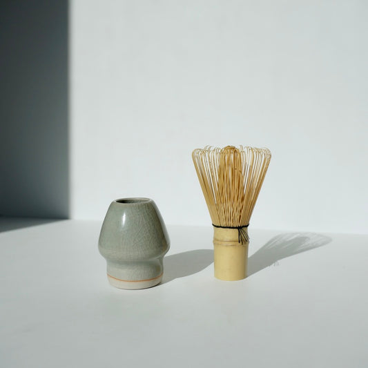 handmade ceramic matcha whisk stand by Kongji Pottery