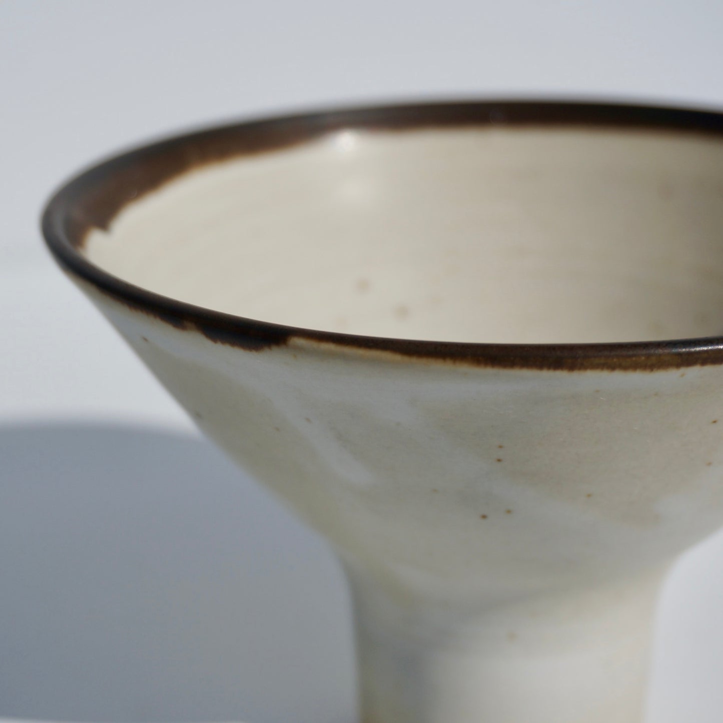 handmade ceramic pedestal flared bowl by Kongji Pottery