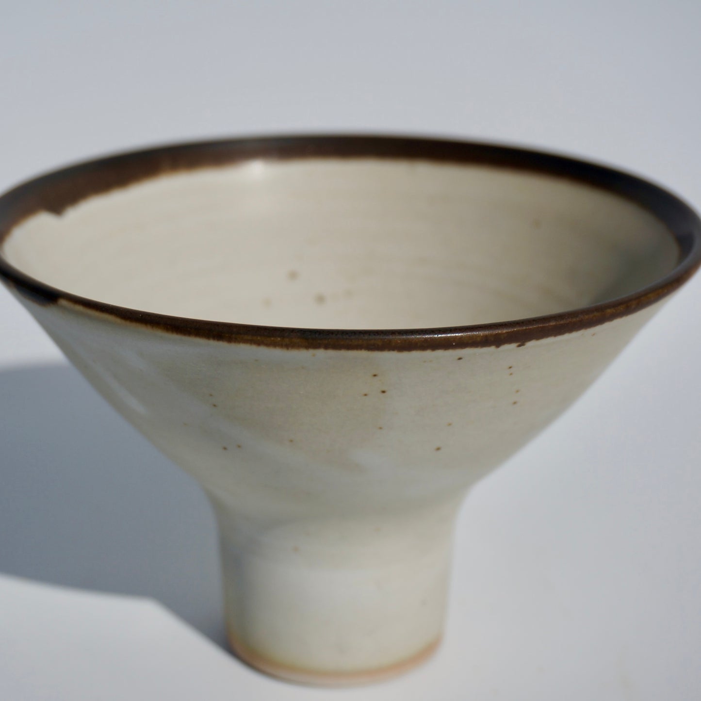 handmade ceramic pedestal flared bowl by Kongji Pottery