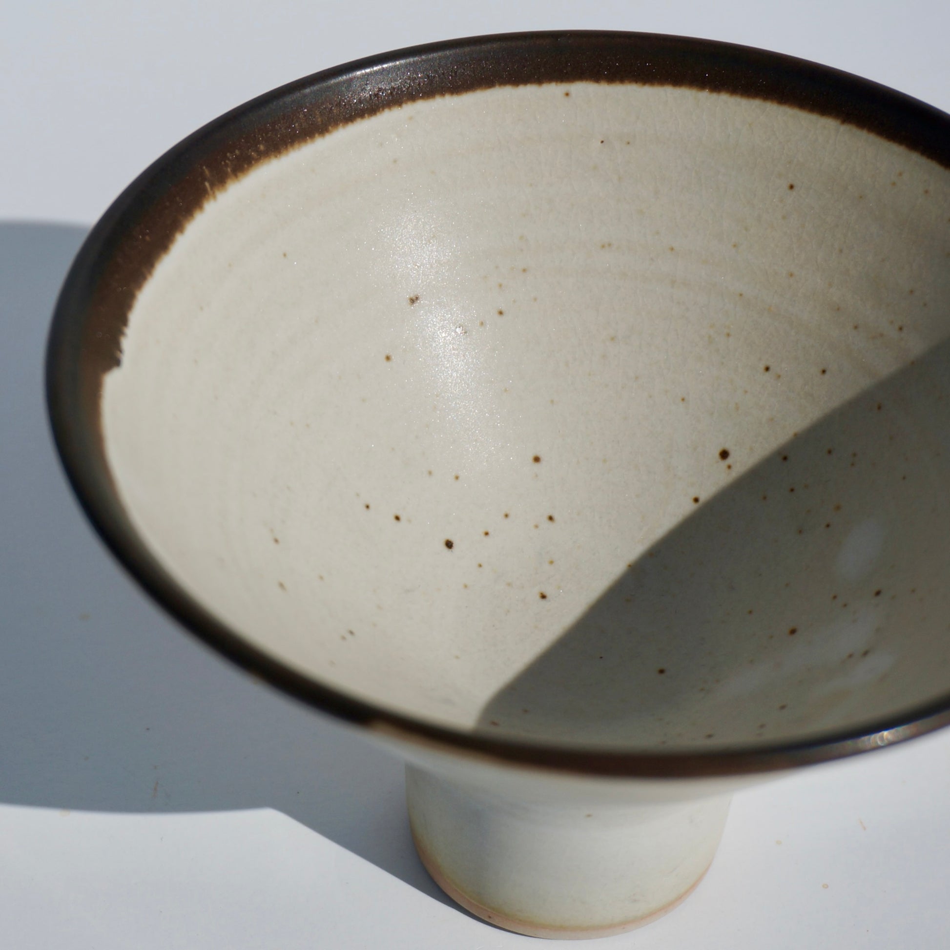 handmade ceramic pedestal flared bowl by Kongji Pottery