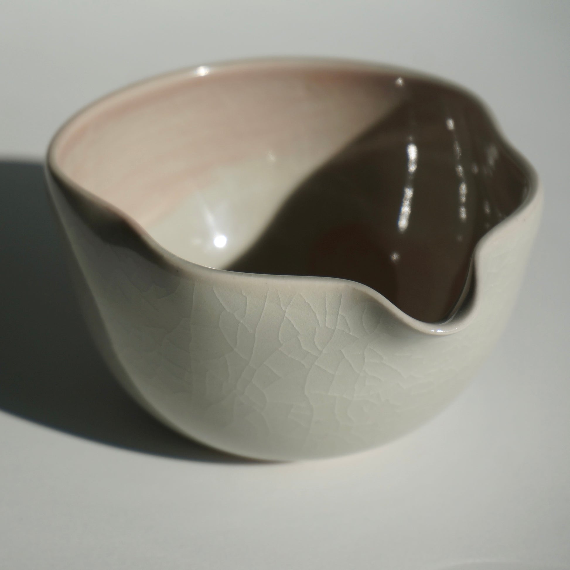 handmade ceramic small spouted bowl by Kongji Pottery